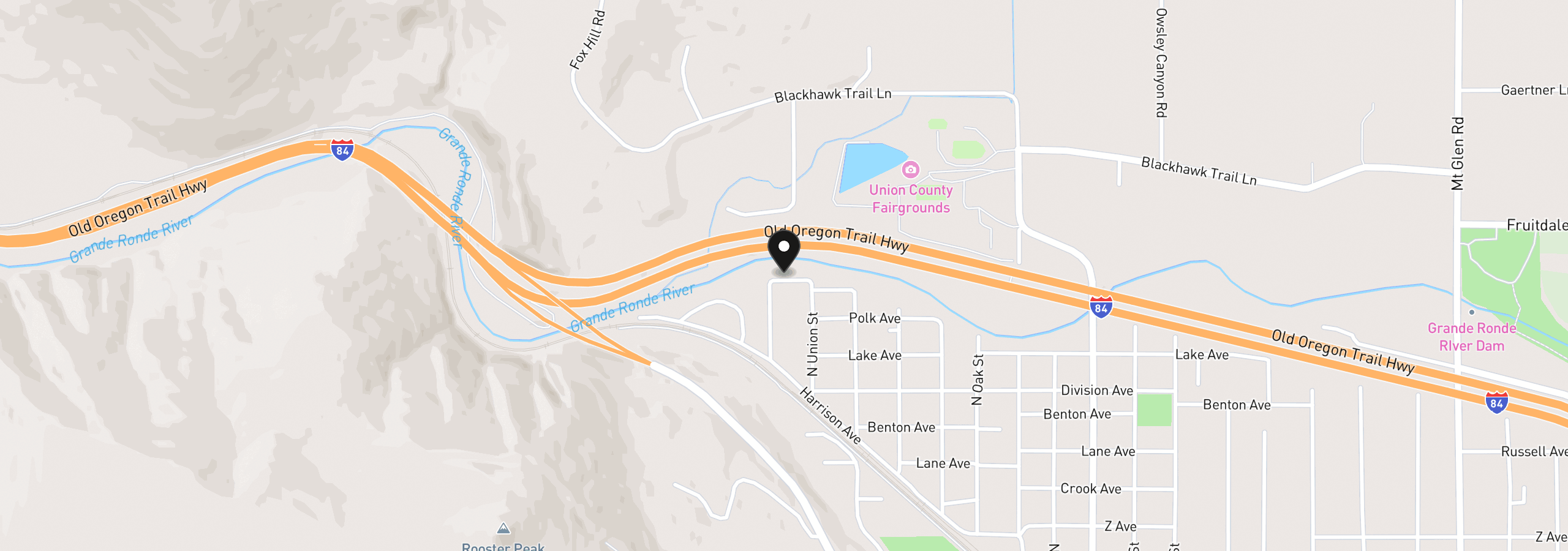 Map showing the location of 15274 Harney, La Grande, OR 97850