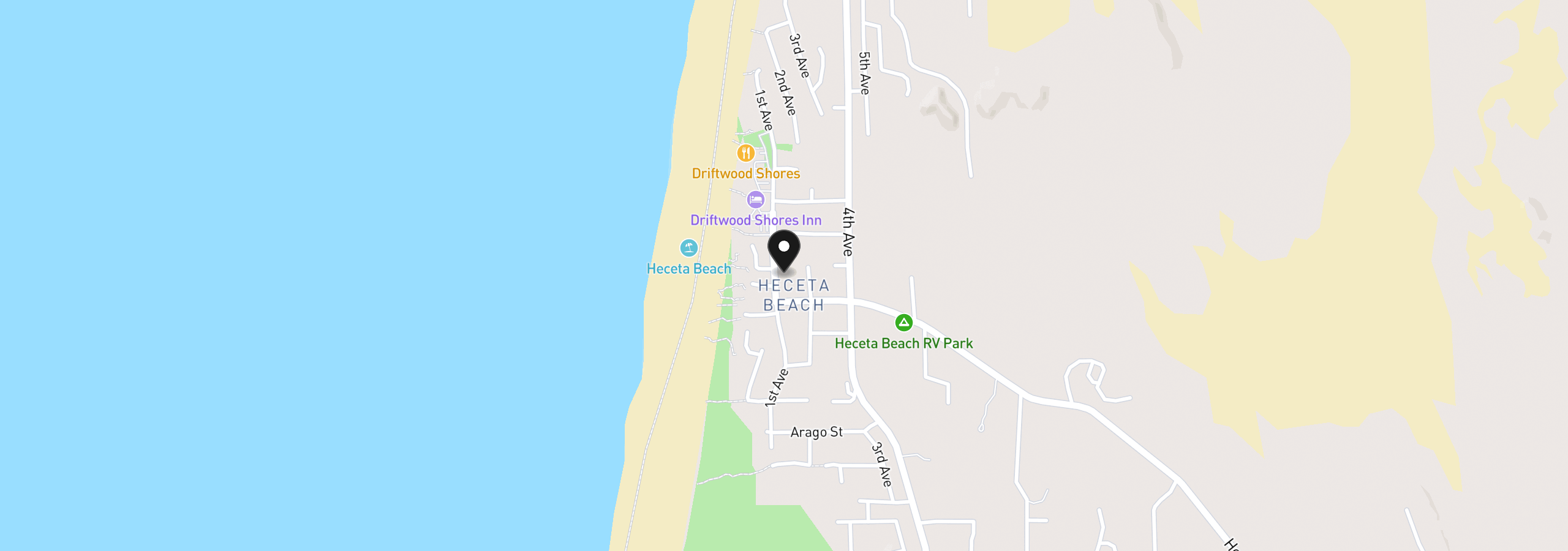Map showing the location of 0 Lookout St 1, Florence, OR 97439