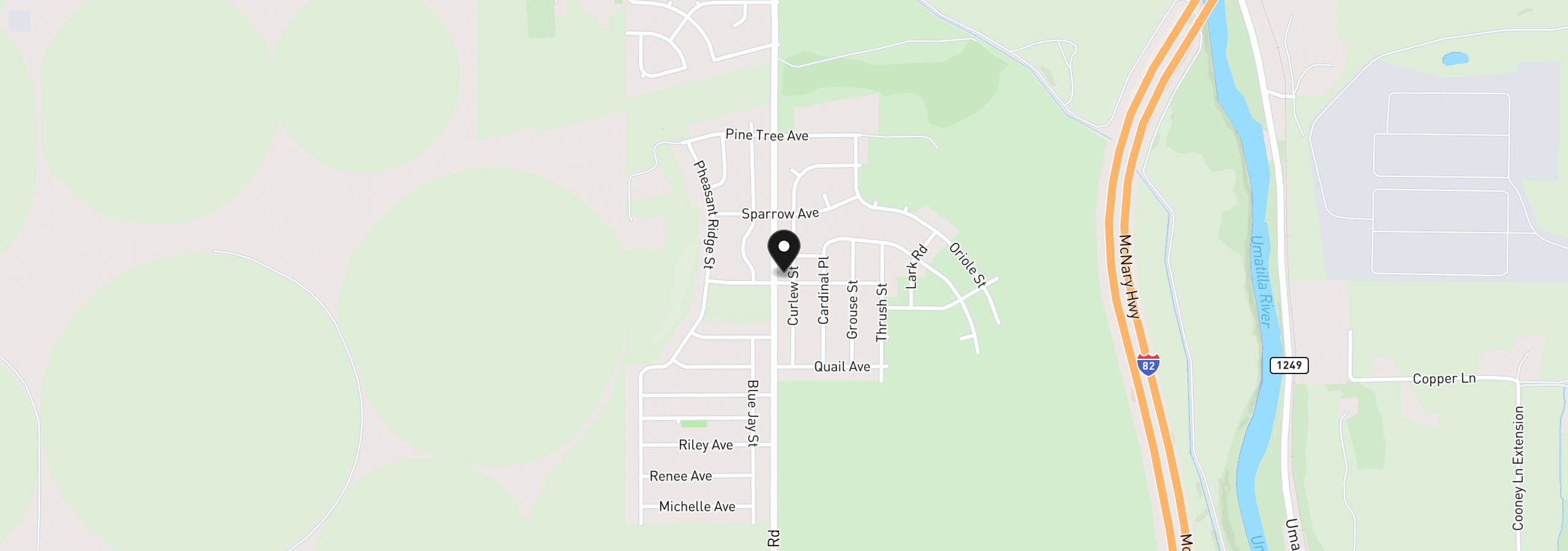Map showing the location of 2734 Curlew St, Umatilla, OR 97882