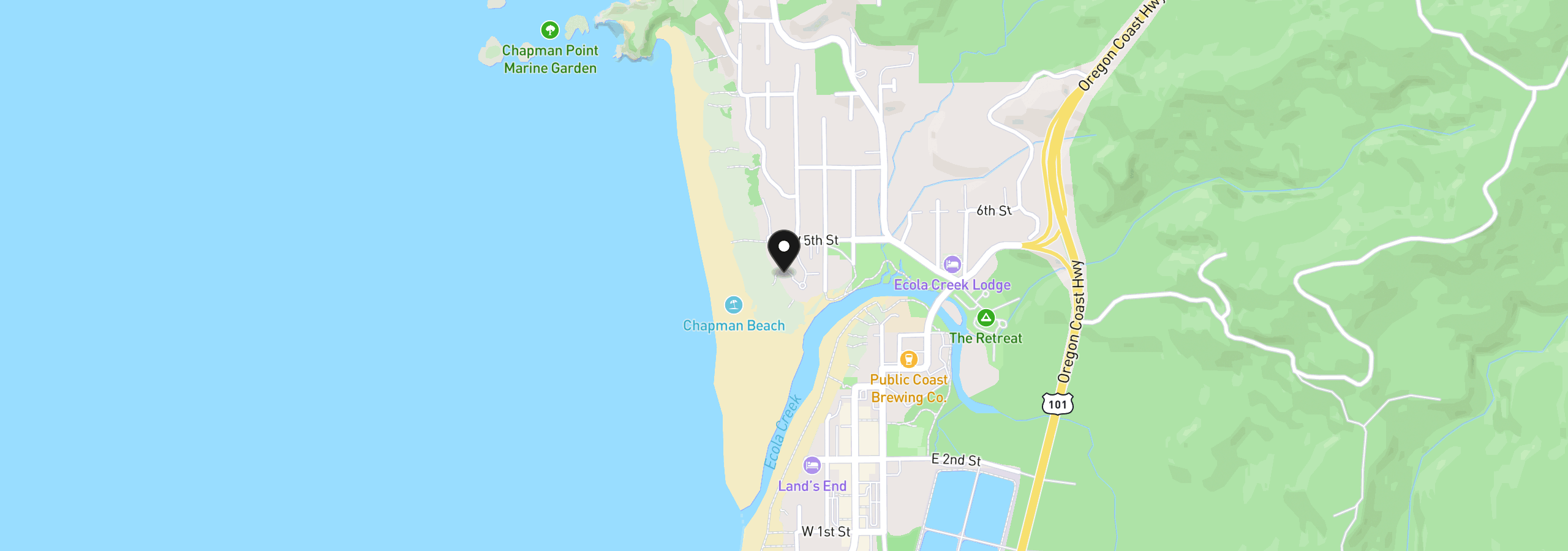 Map showing the location of 753 N Breakers Point Dr 753, Cannon Beach, OR 97110