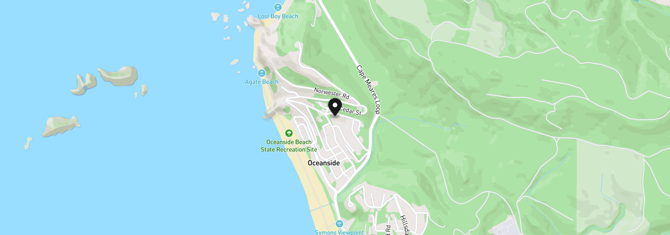 Map showing the location of 5485 Birch St Tl 4500, Oceanside, OR 97134