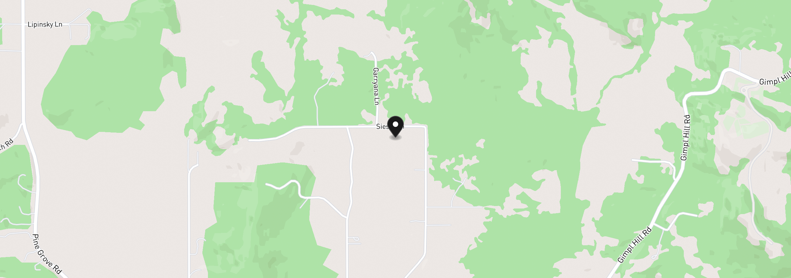 Map showing the location of Siesta Ln, Eugene, OR 97402
