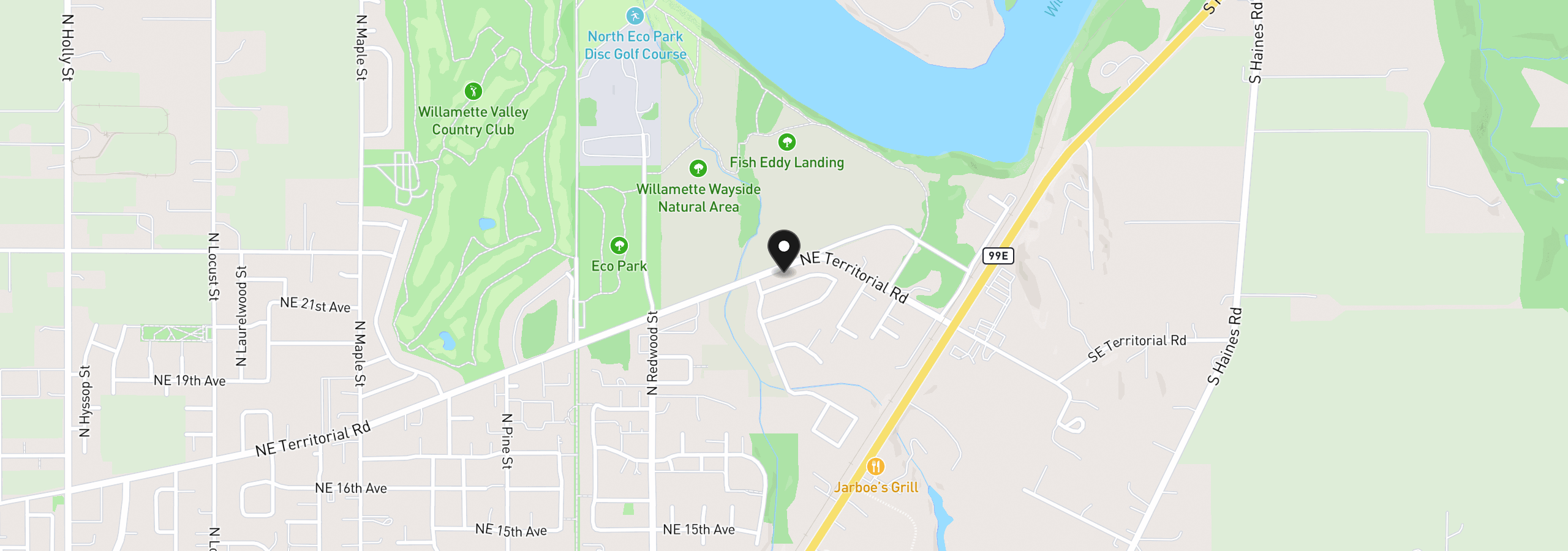 Map showing the location of 1850 NE 21st Ave, Canby, OR 97013