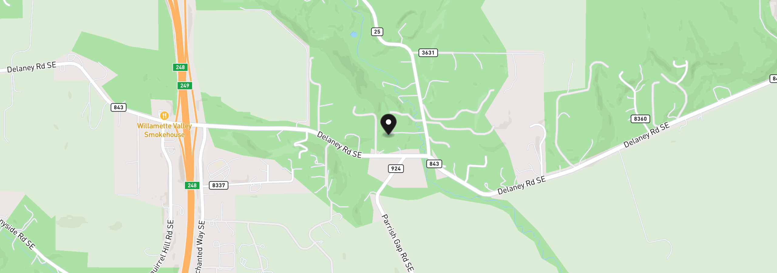 Map showing the location of 7777 Battle Creek Rd, Salem, OR 97317