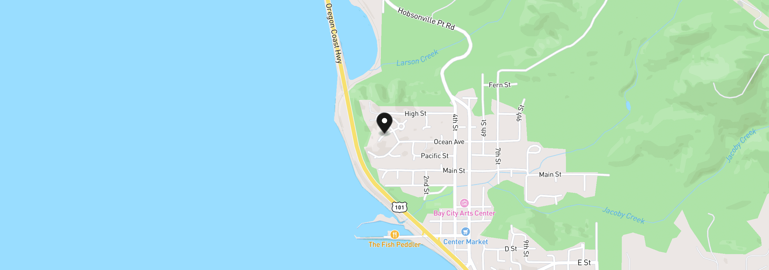 Map showing the location of Lot 30 Ocean Court, Bay City, OR 97107