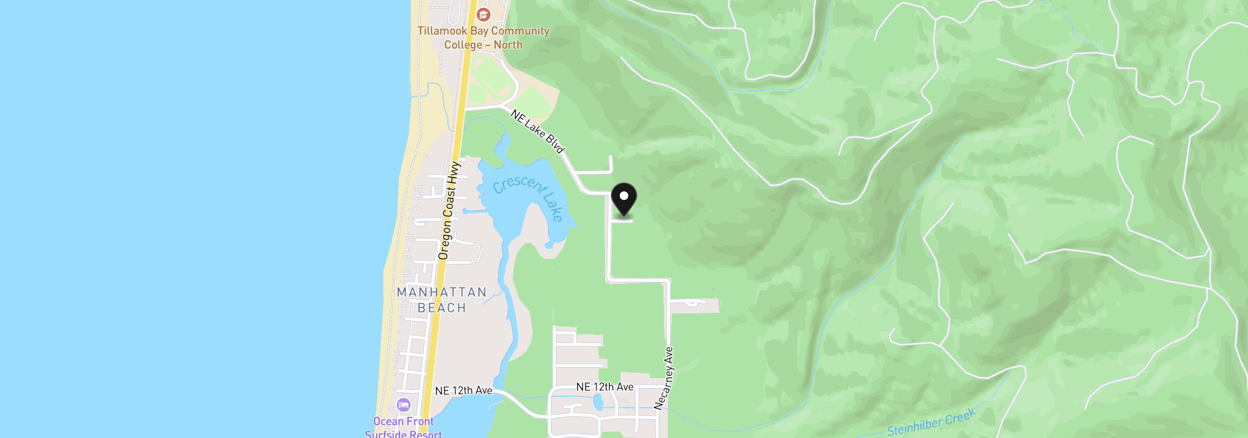 Map showing the location of 9335 NE 21st Ave, Rockaway Beach, OR 97136