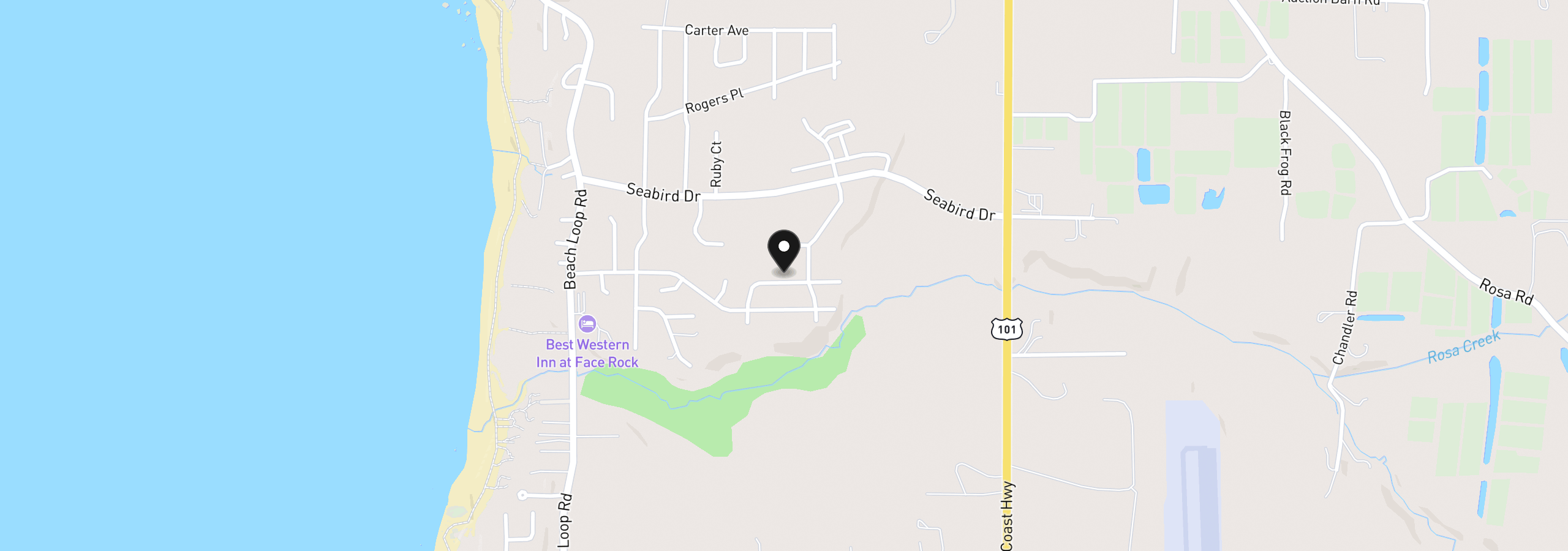 Map showing the location of 776 Spyglass Dr, Bandon, OR 97411