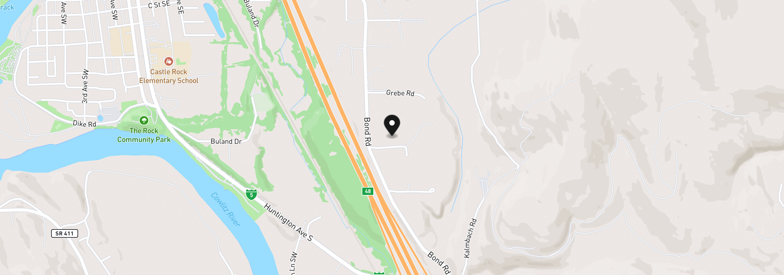 Map showing the location of 109 Bond Dr, Castle Rock, Wa 98611