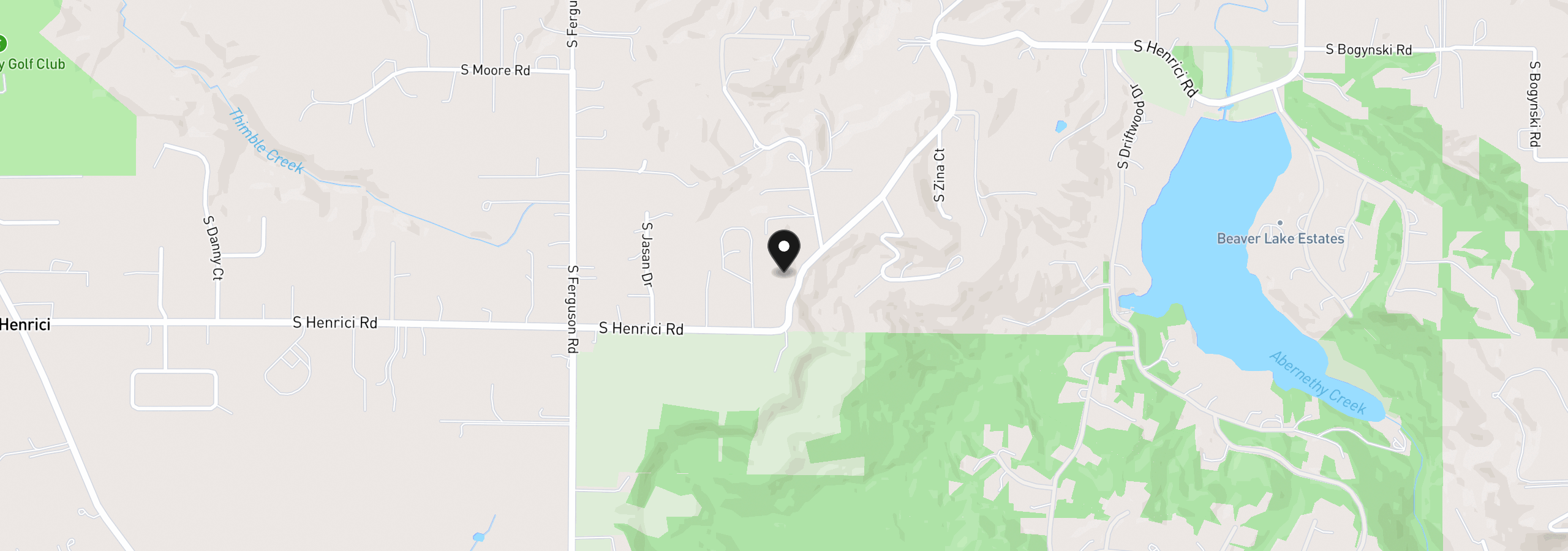 Map showing the location of 20351 S Henrici Rd, Oregon City, OR 97045