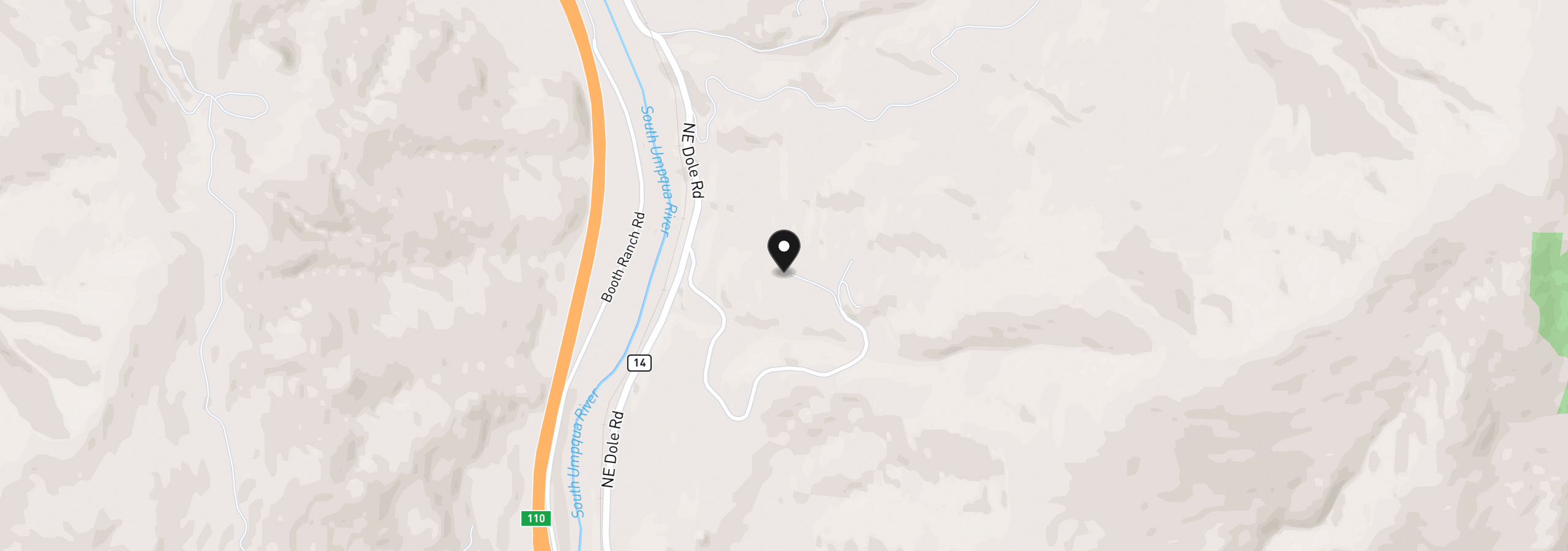 Map showing the location of 884 David Dr, Myrtle Creek, OR 97457
