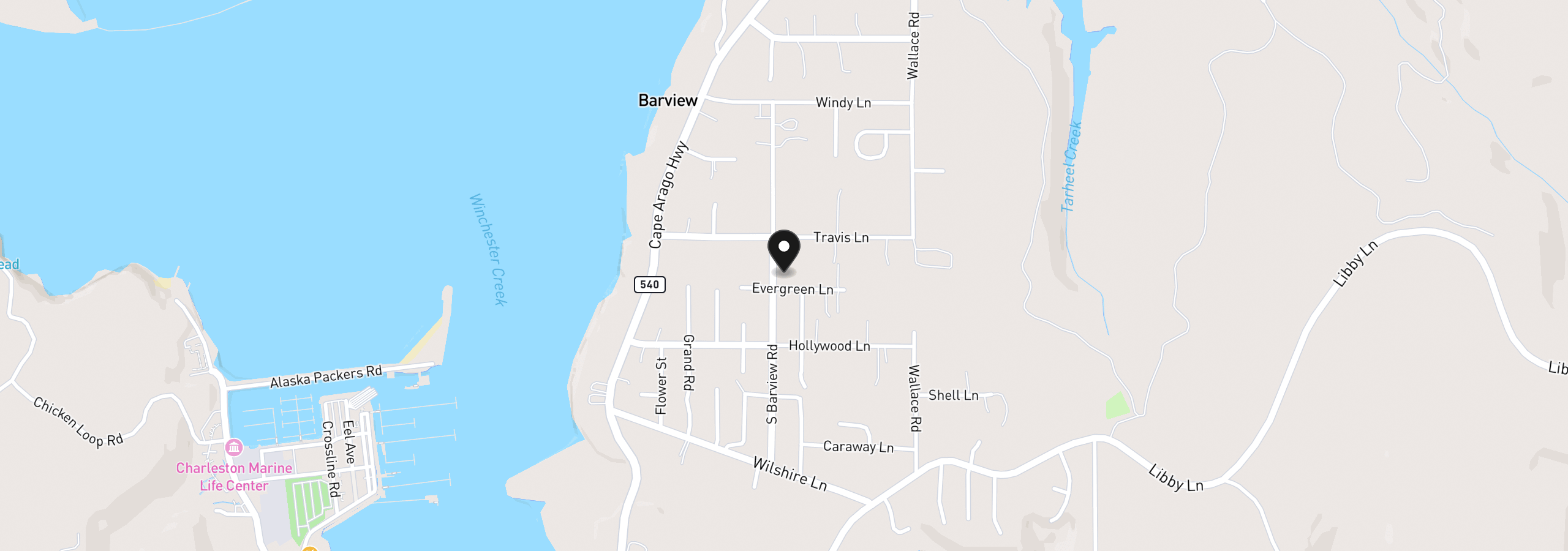 Map showing the location of 63649 S Barview Rd, Coos Bay, OR 97420