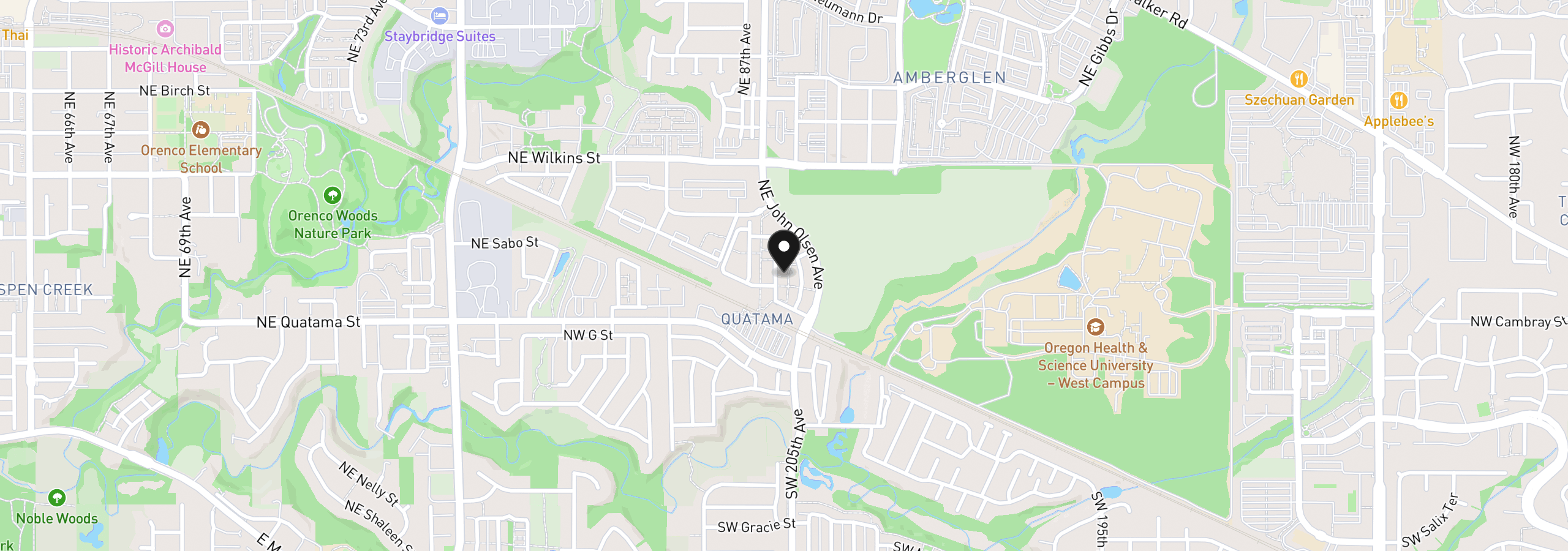 Map showing the location of 654 NE Garswood Ln, Hillsboro, OR 97006