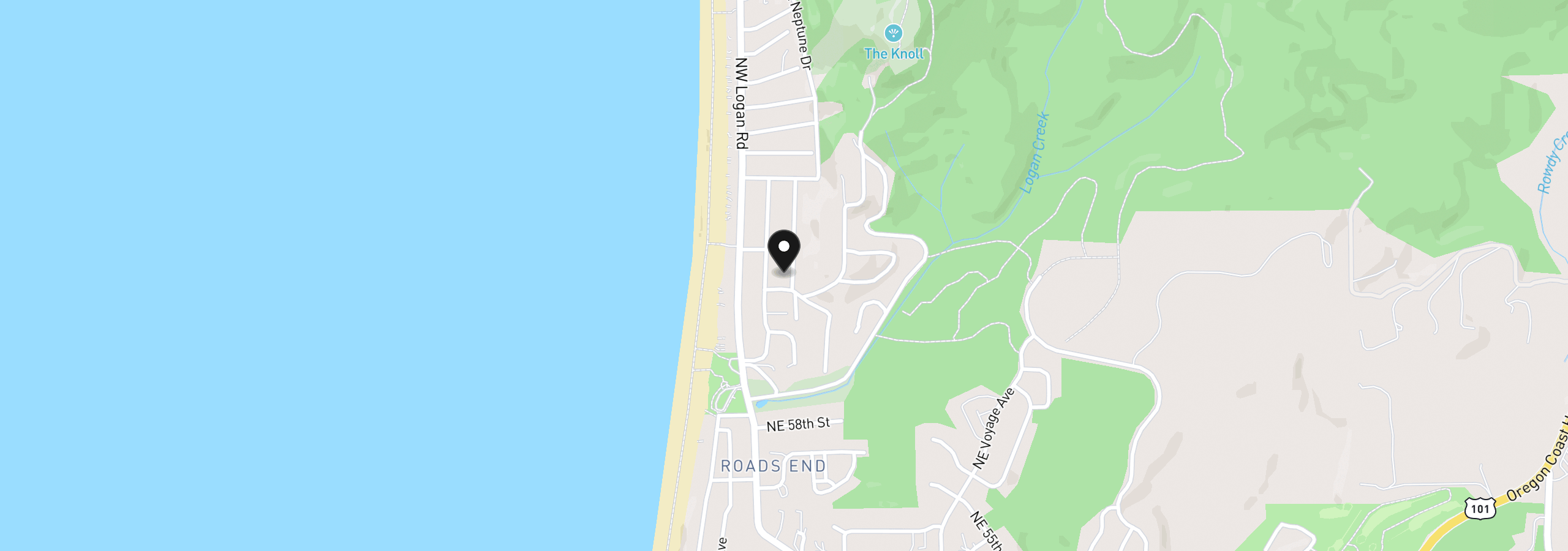 Map showing the location of 6335 NE Neptune Dr, Lincoln City, OR 97367