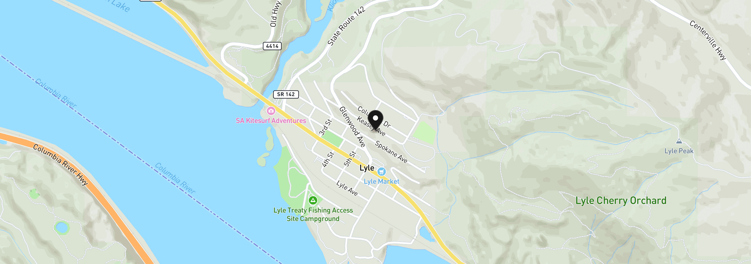 Map showing the location of 508 Keasey Ave, Lyle, Wa 98635