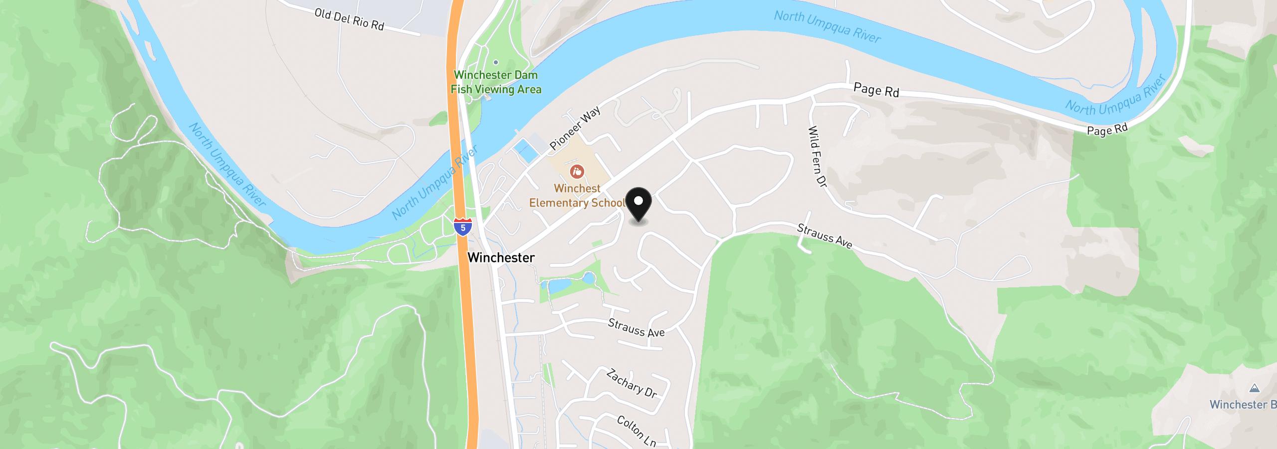 Map showing the location of 251 Martha Dr, Winchester, OR 97495