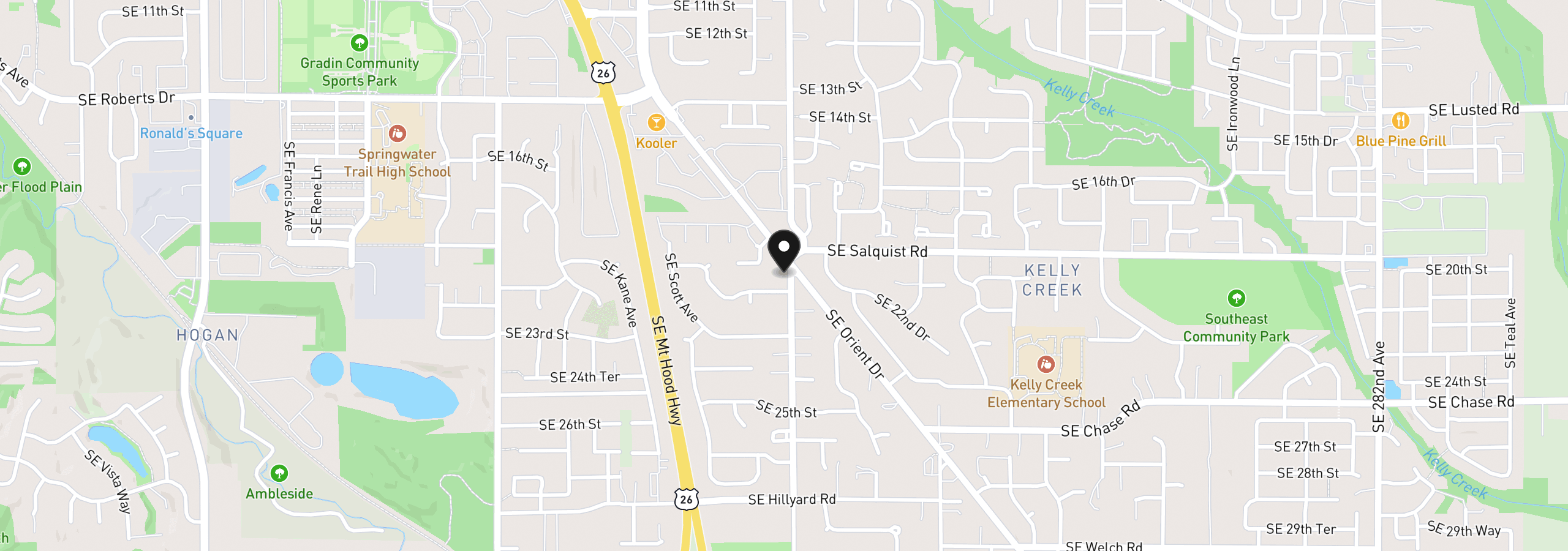 Map showing the location of 1949 SE Orient Dr, Gresham, OR 97080