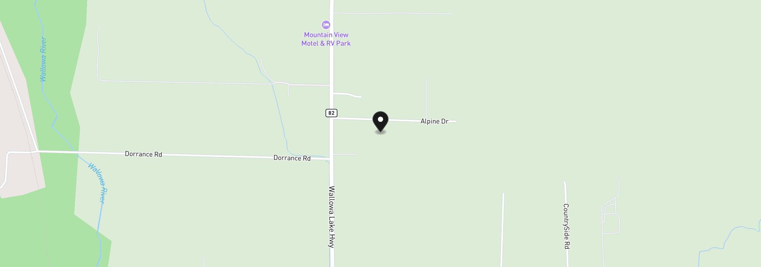 Map showing the location of 84142 Alpine Ln, Joseph, OR 97846