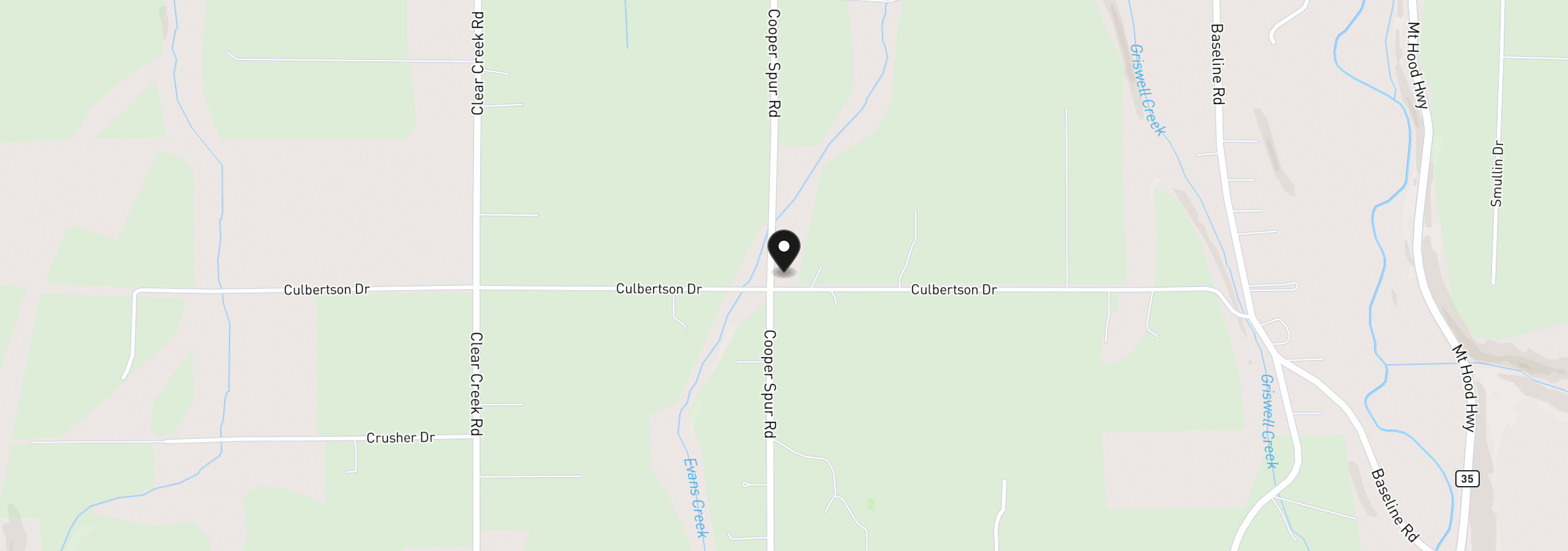Map showing the location of 4750 Culbertson Dr, Mt Hood Prkdl, OR 97041