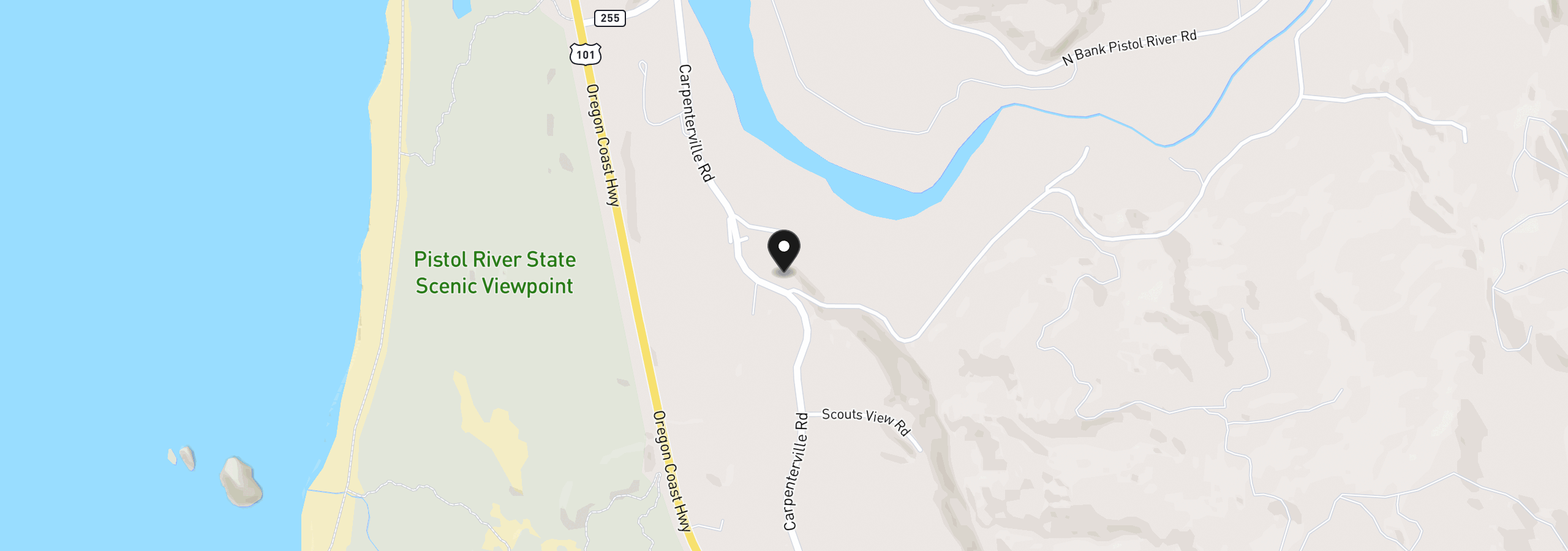 Map showing the location of 24195 Carpenterville Rd, Gold Beach, OR 97444