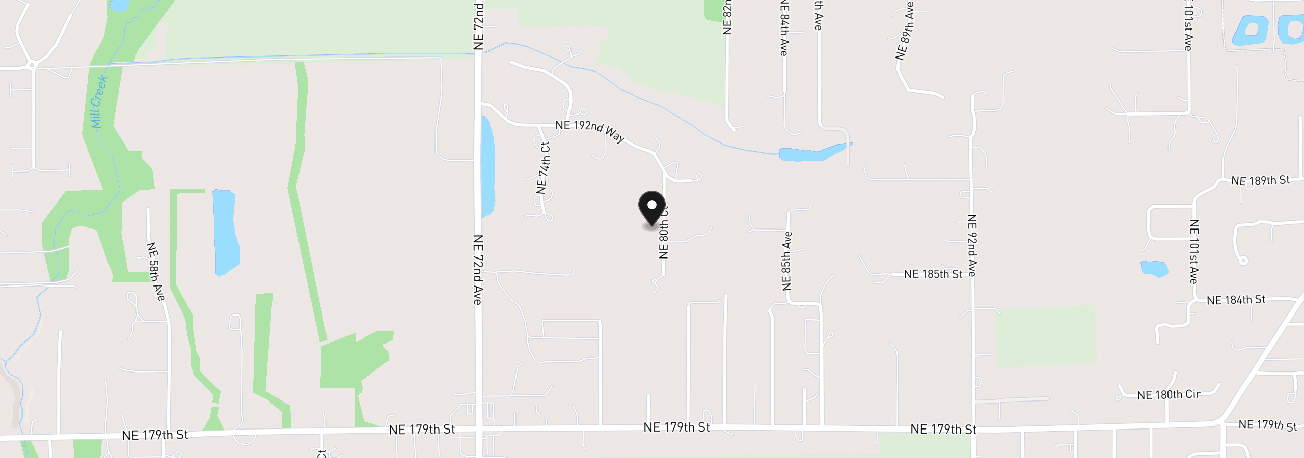 Map showing the location of 18700 NE 80th Ct, Battle Ground, Wa 98604