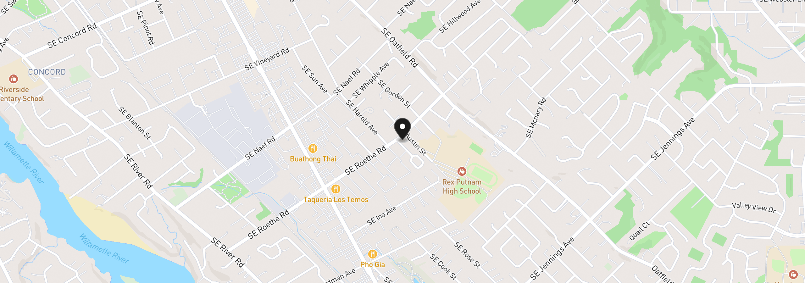 Map showing the location of 16910 SE Laugardia Way, Milwaukie, OR 97267