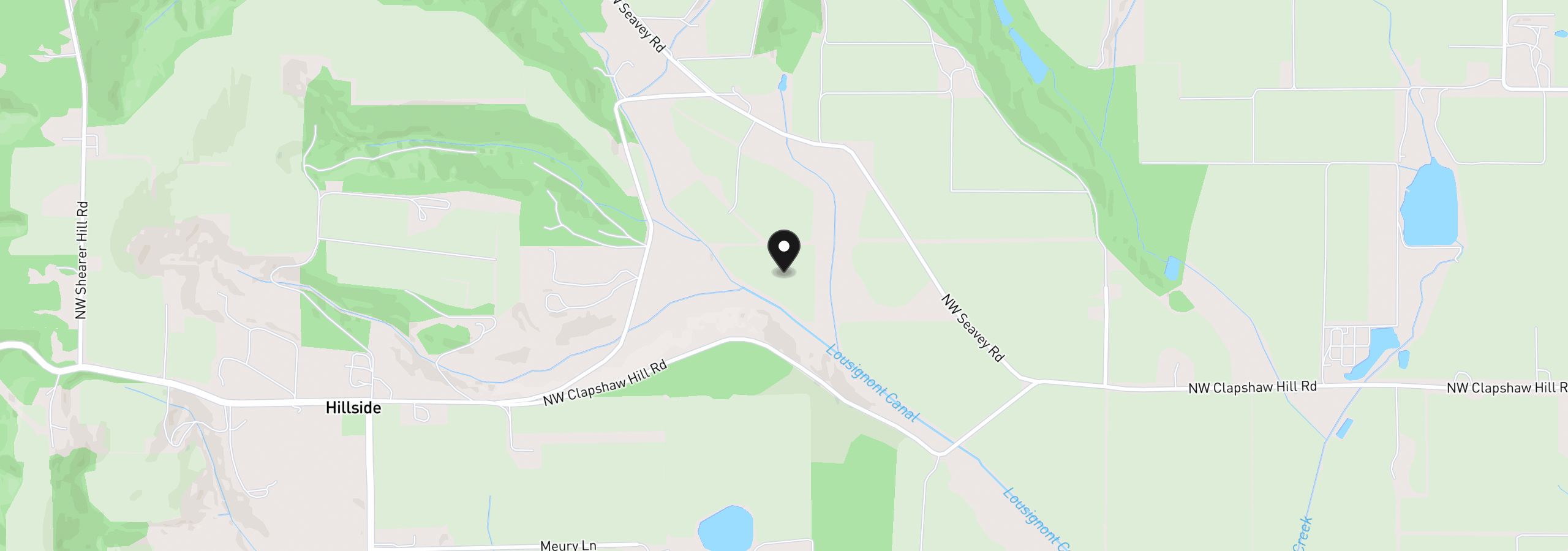Map showing the location of Clapshaw Hill Rd, Forest Grove, OR 97116