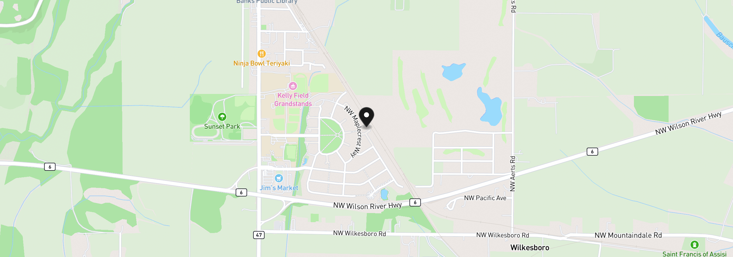 Map showing the location of 41733 NW Bellingham Ct, Banks, OR 97106