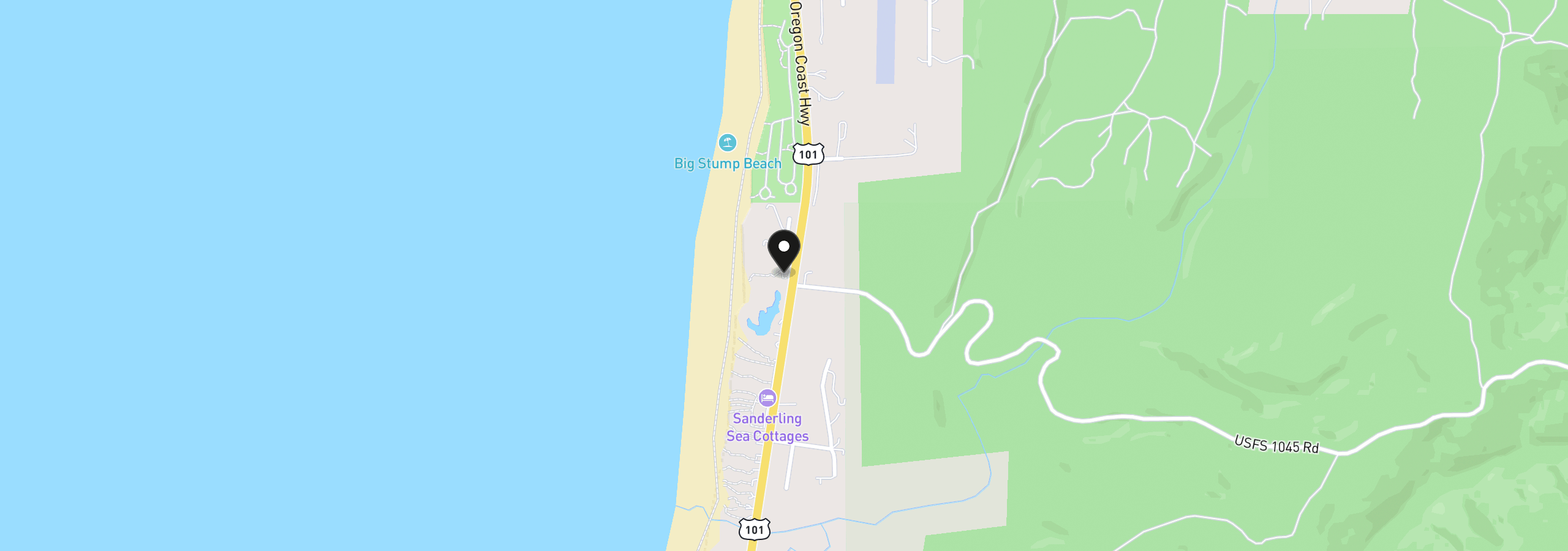 Map showing the location of 600 SW Pacific Coast Hwy, Waldport, OR 97394