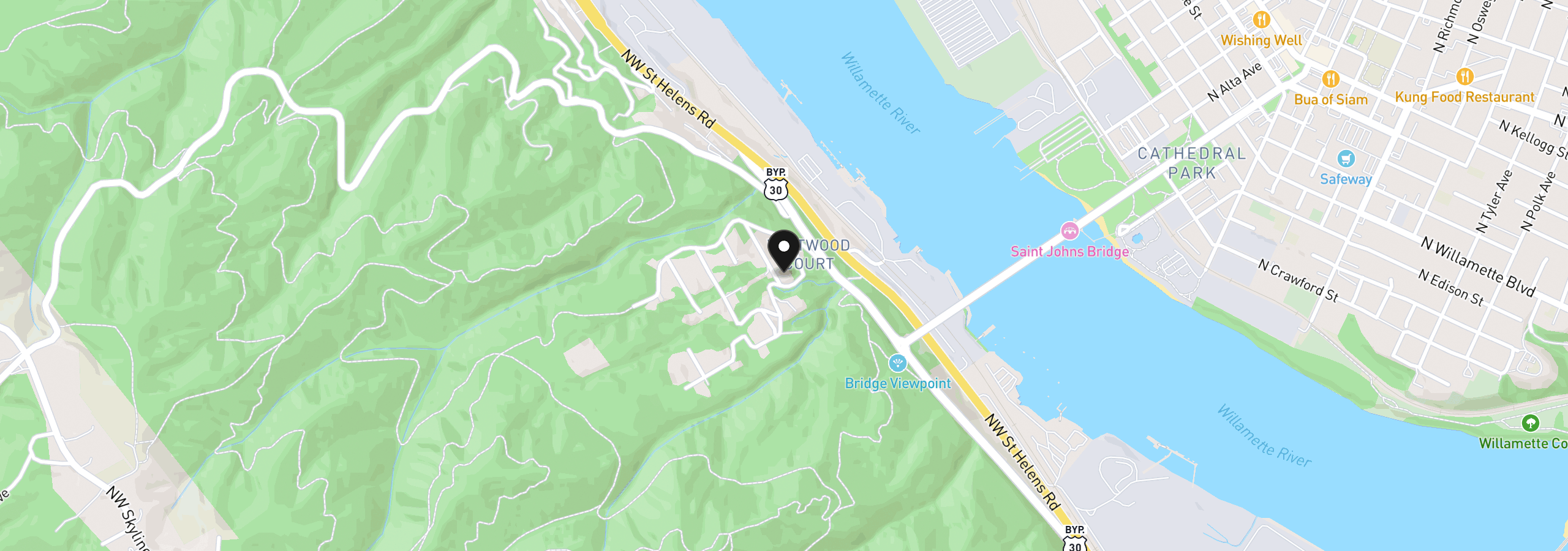 Map showing the location of 8716 NW Bailey St, Portland, OR 97035