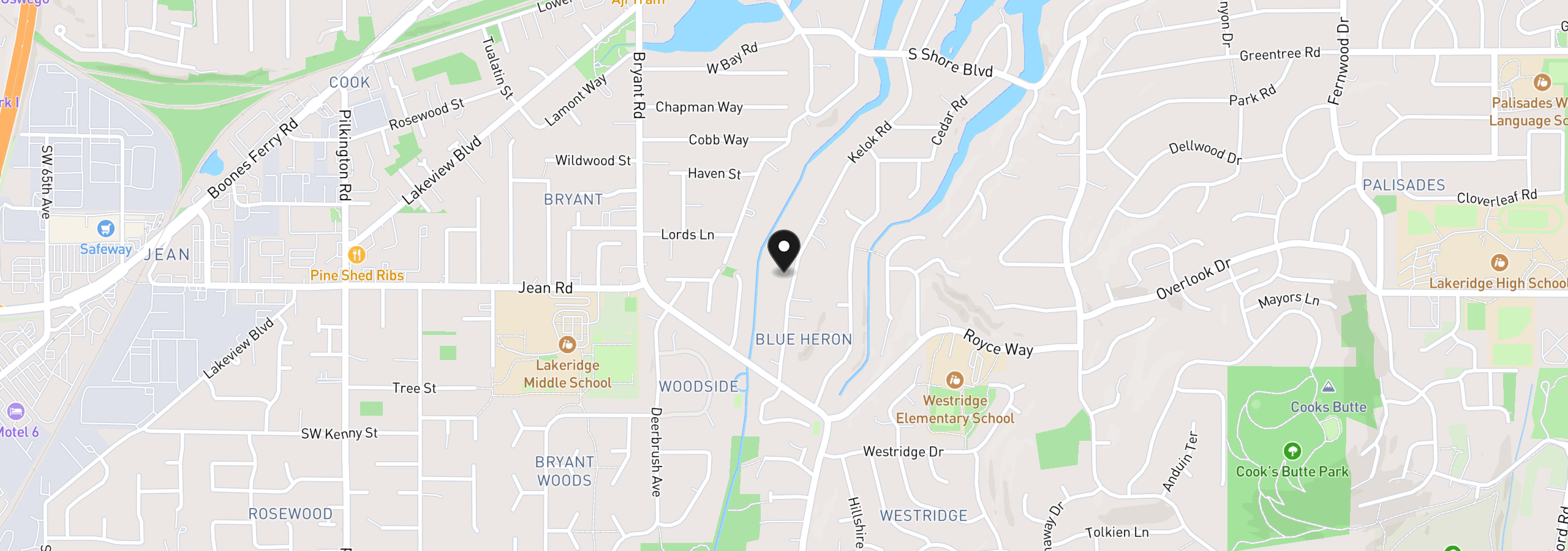 Map showing the location of 17763 Kelok Rd, Lake Oswego, OR 97034