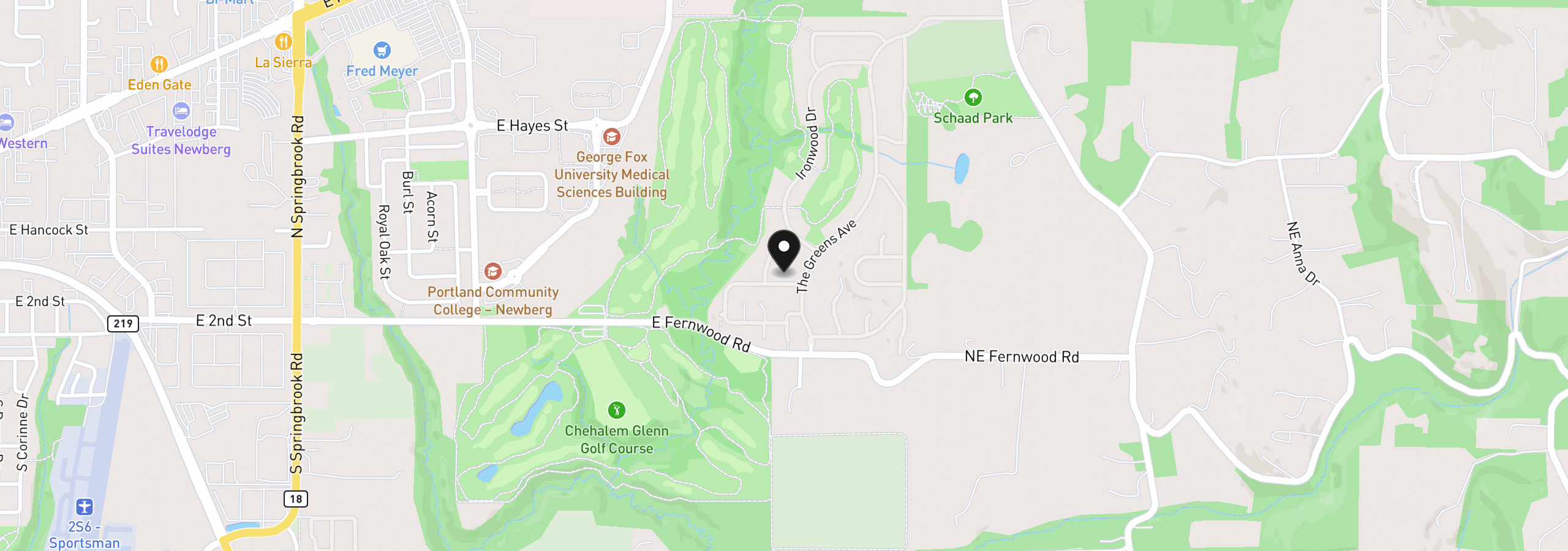 Map showing the location of 4913 E Masters Dr, Newberg, OR 97132