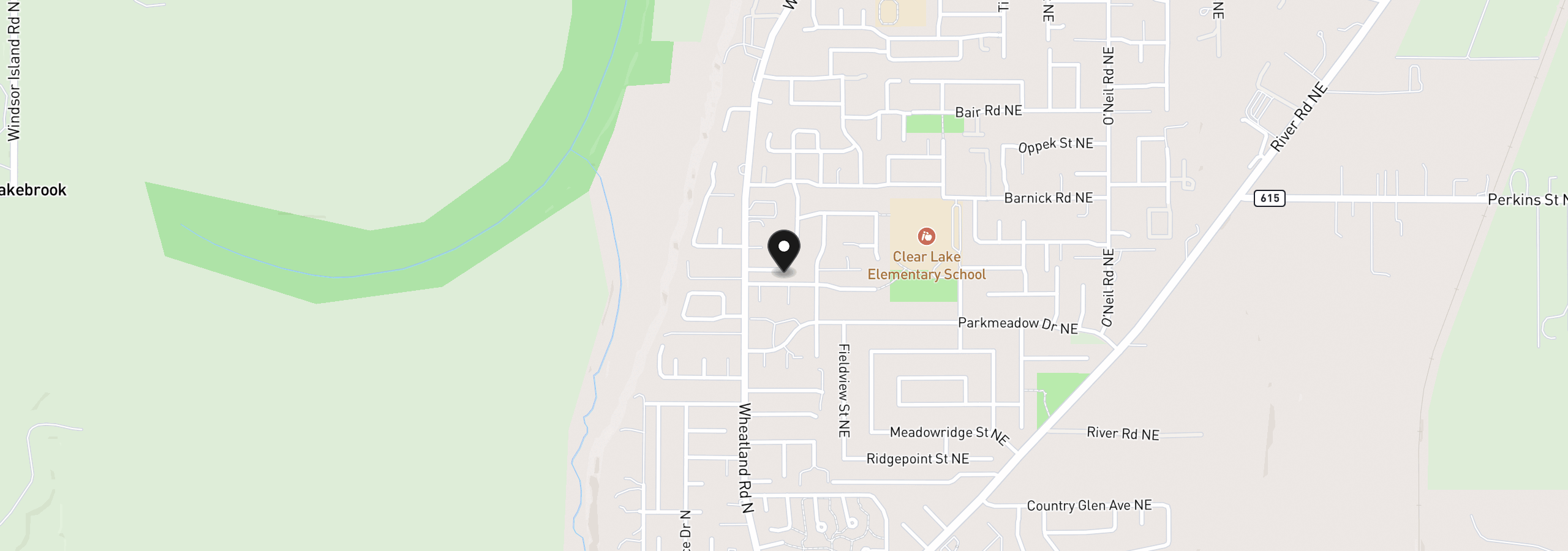 Map showing the location of 711 Cater Dr, Keizer, OR 97303