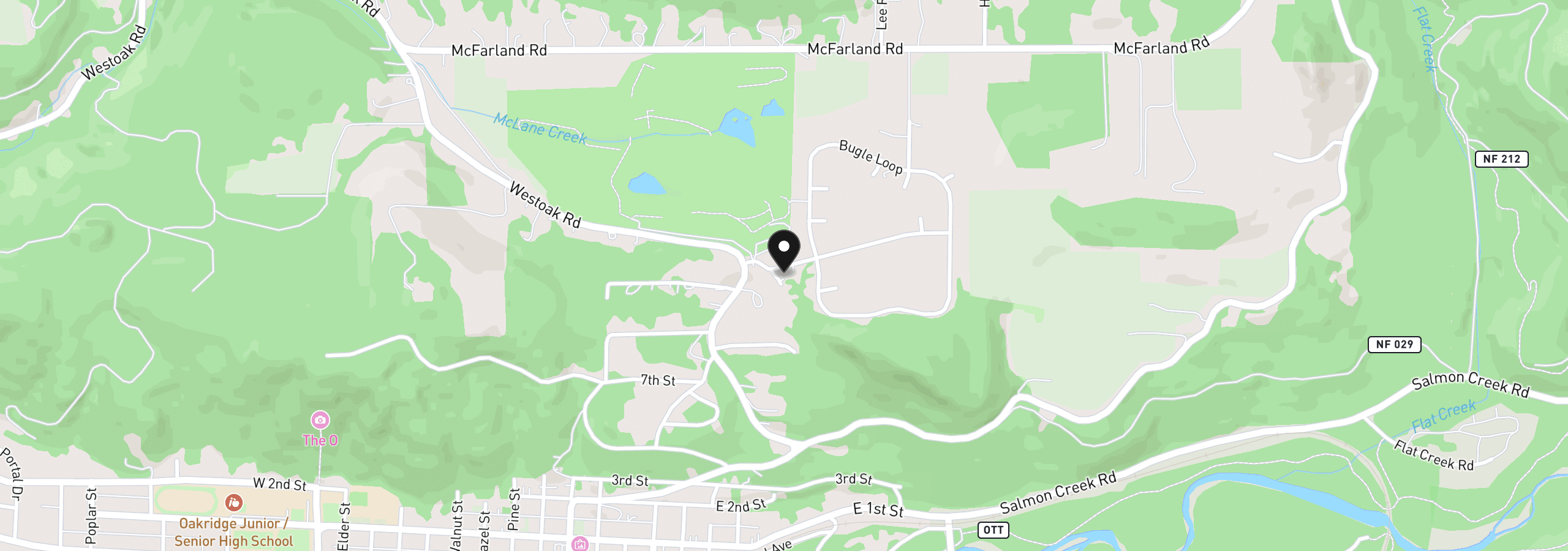 Map showing the location of 76705 Hazeldell Ct, Oakridge, OR 97463