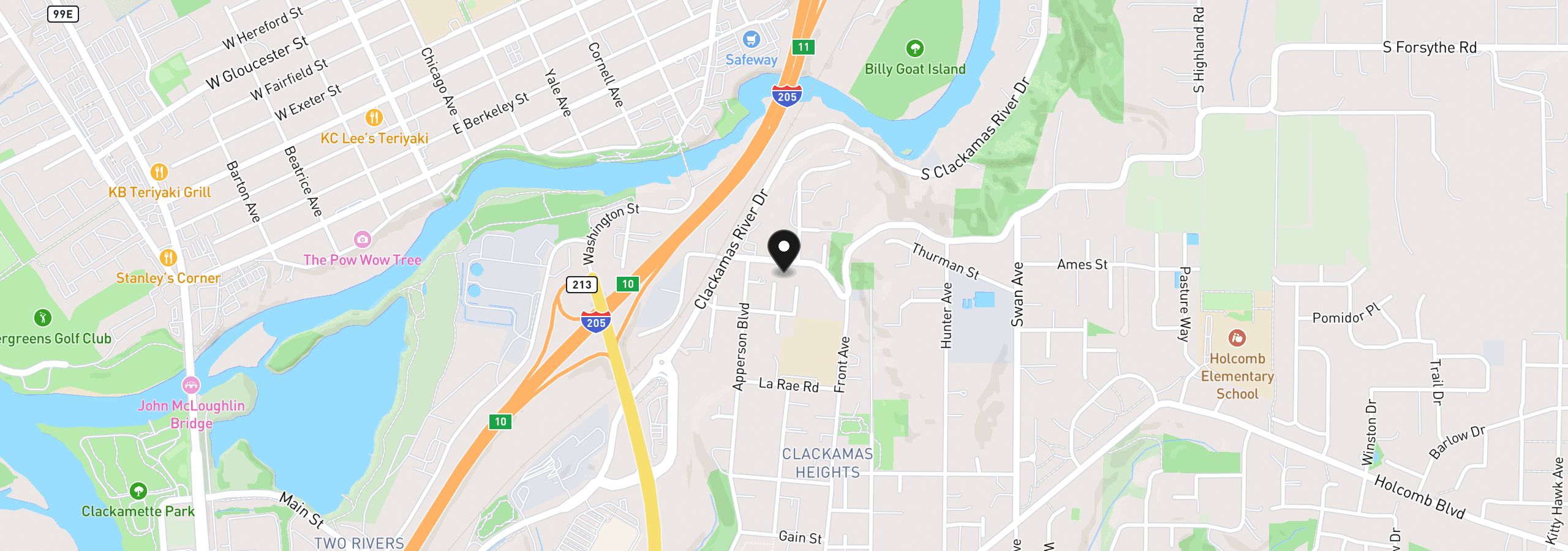 Map showing the location of 13930 Forsythe Rd, Oregon City, OR 97045