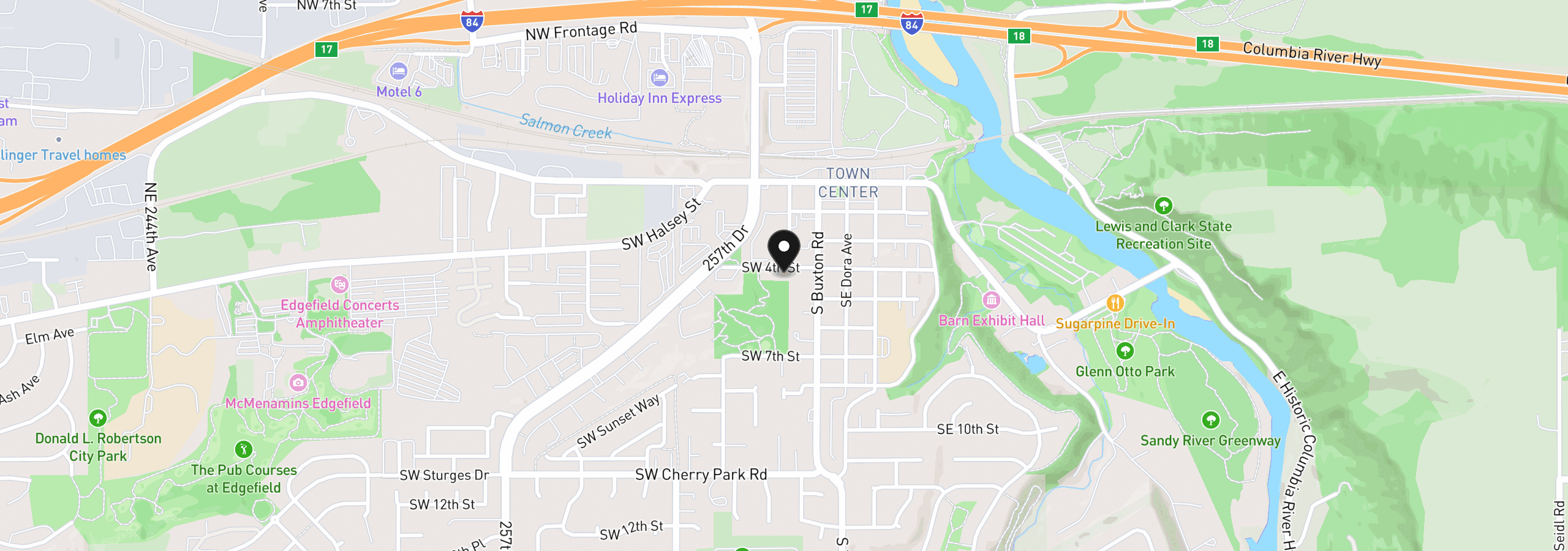 Map showing the location of 206 SW 4th St, Troutdale, OR 97060