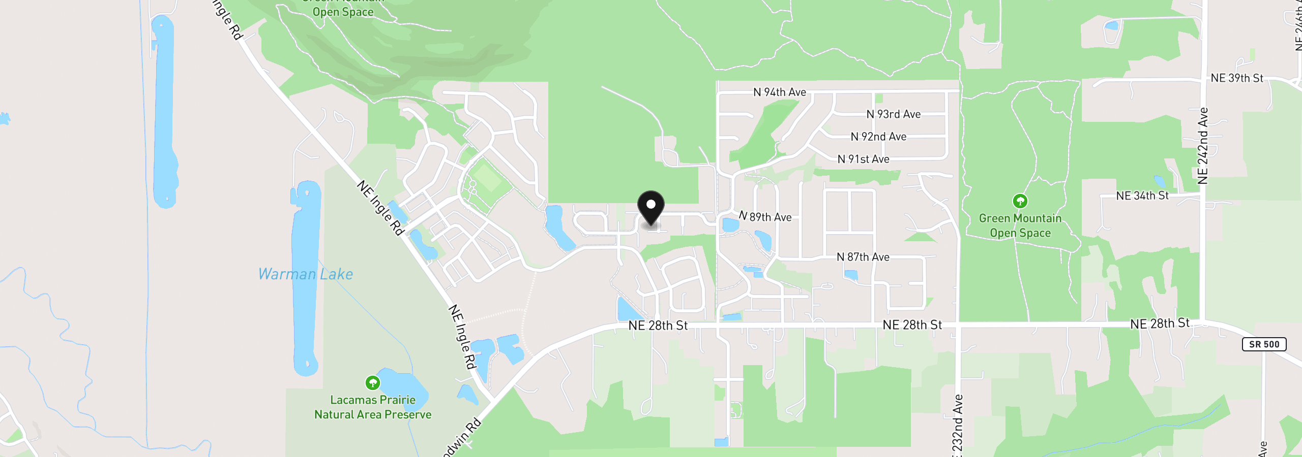 Map showing the location of 8833 N Appleton Cir, Camas, Wa 98607