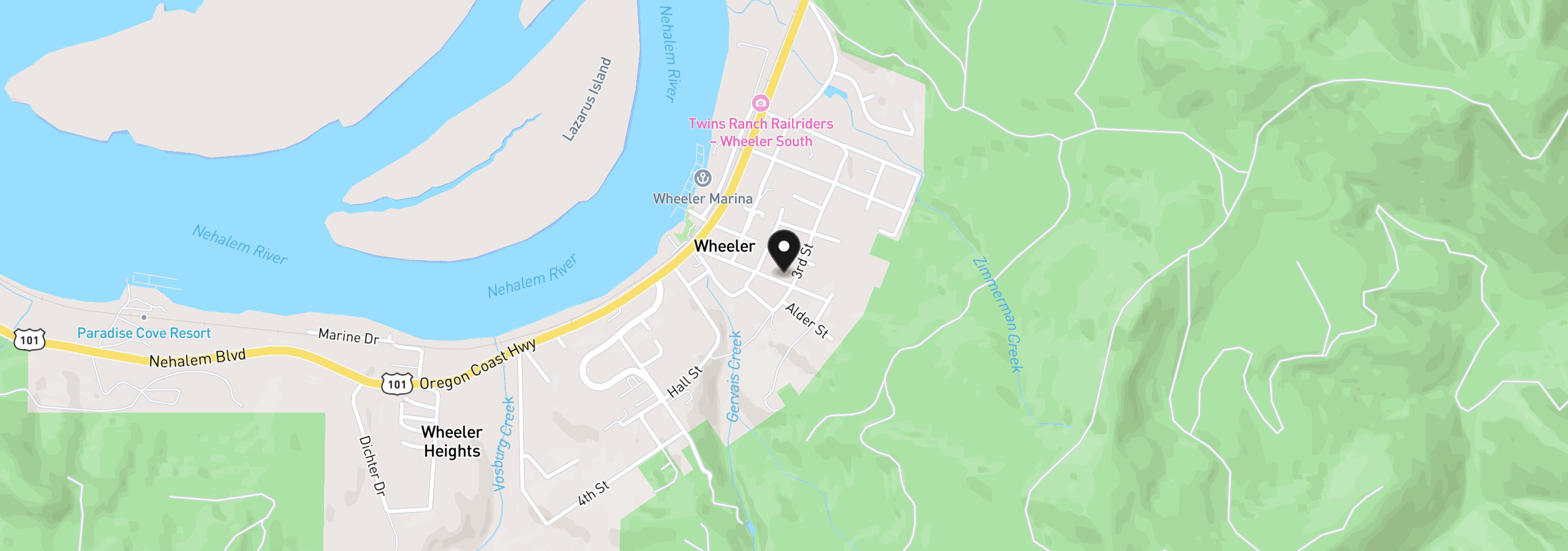 Map showing the location of Tl 6100 Gregory St, Wheeler, OR 97147