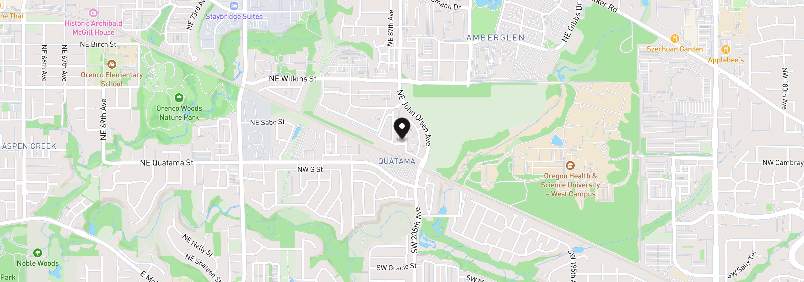 Map showing the location of 637 NE Garswood Ln, Hillsboro, OR 97006