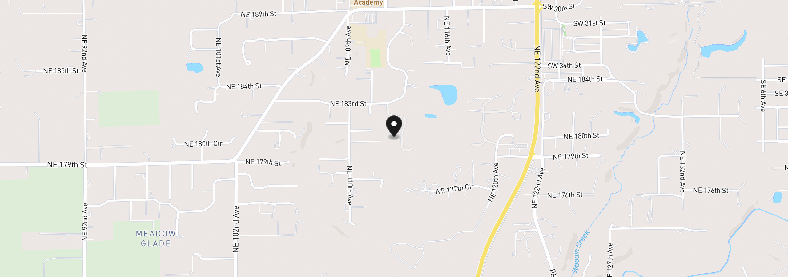 Map showing the location of 18004 NE 113th Ave, Battle Ground, Wa 98604