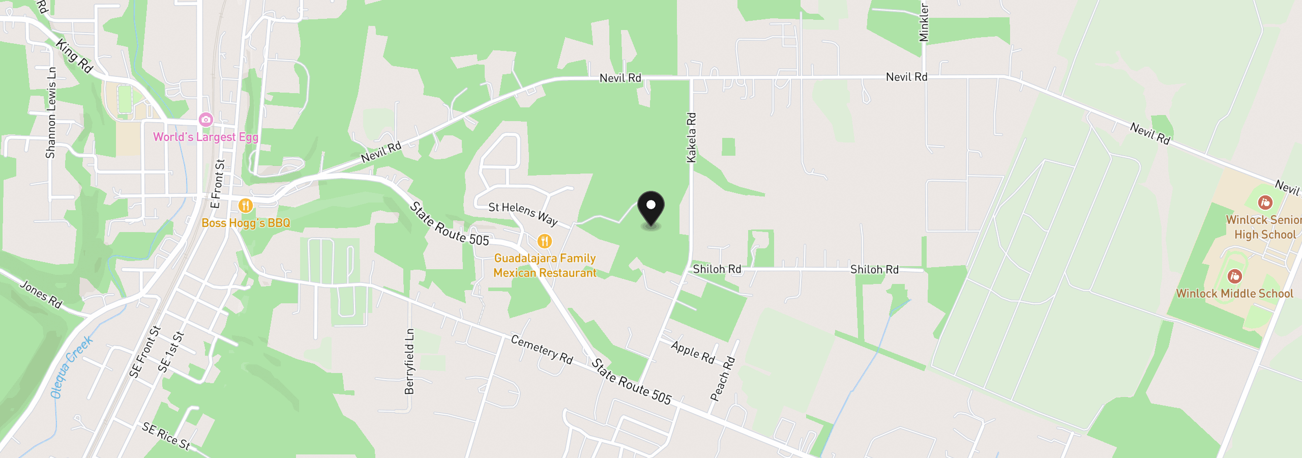 Map showing the location of 649 Prominence St, Winlock, Wa 98596