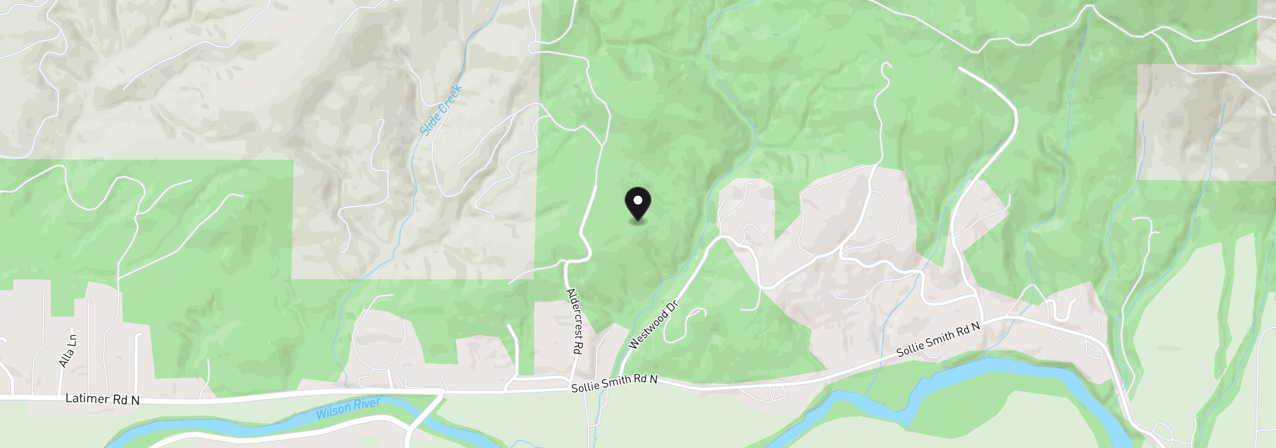 Map showing the location of 3585 Aldercrest Rd, Tillamook, OR 97141