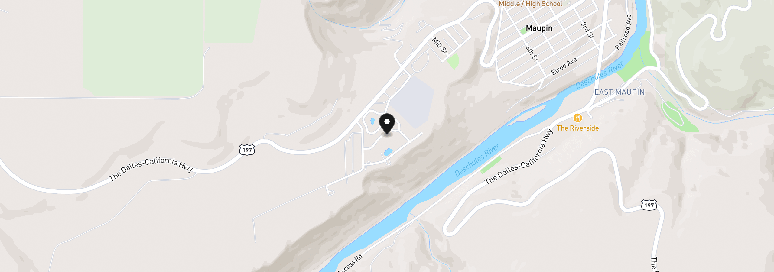 Map showing the location of 1431 Fish Tail Rd, Maupin, OR 97037