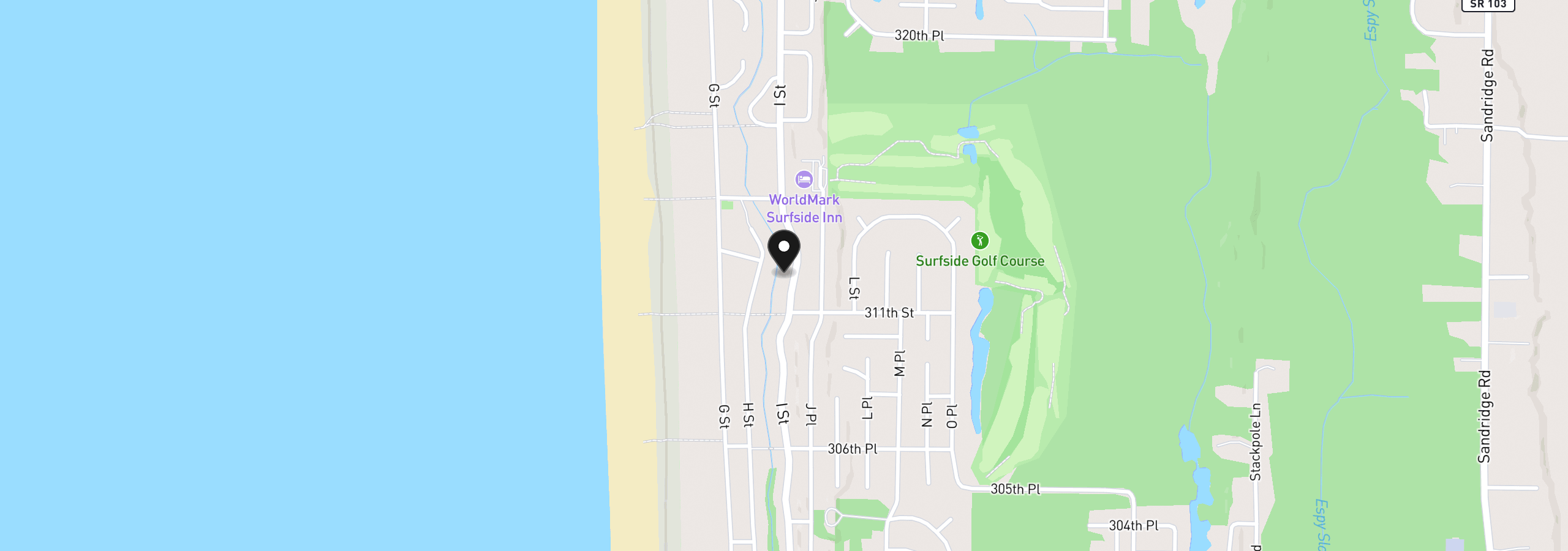 Map showing the location of 31205 I St, Ocean Park, Wa 98640