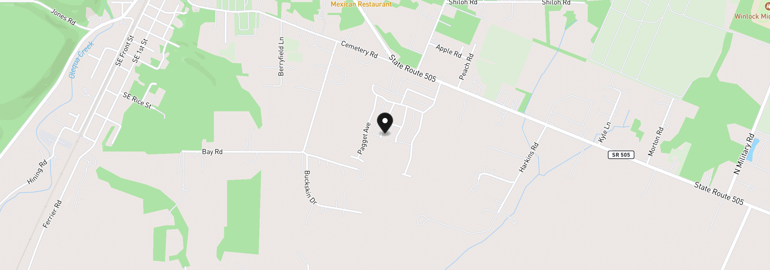Map showing the location of 510 Powell Ave, Winlock, Wa 98596