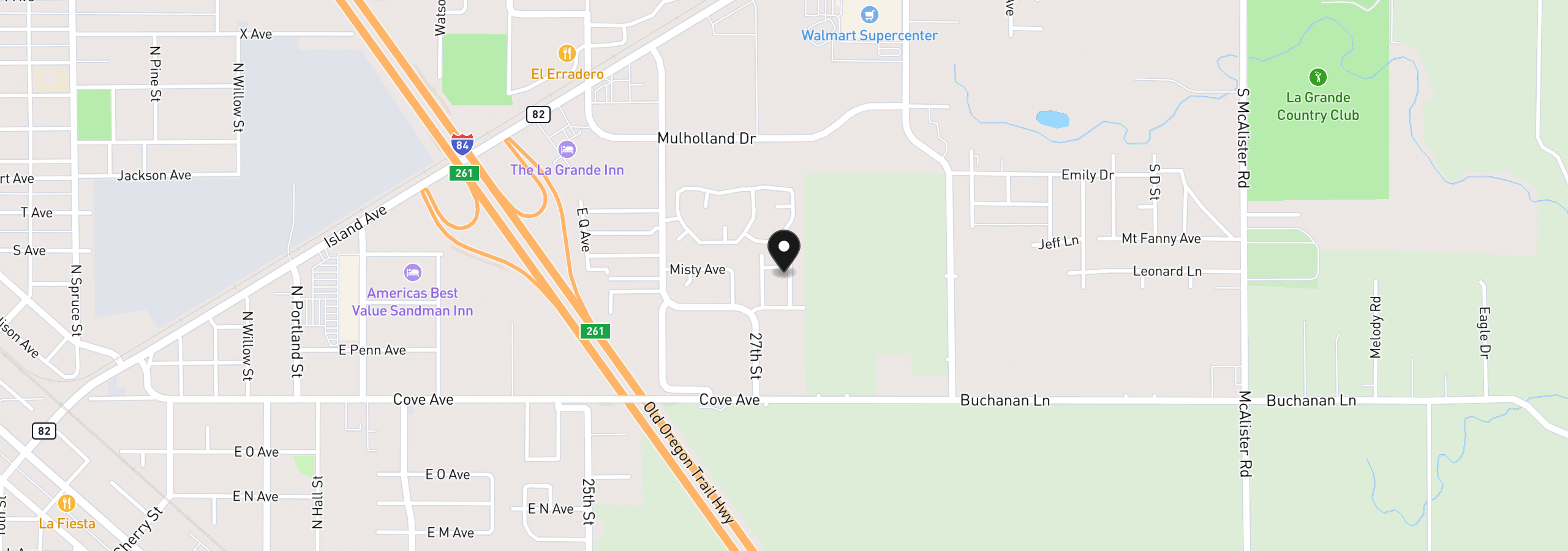Map showing the location of 3111 E Q Ave 5, La Grande, OR 97850