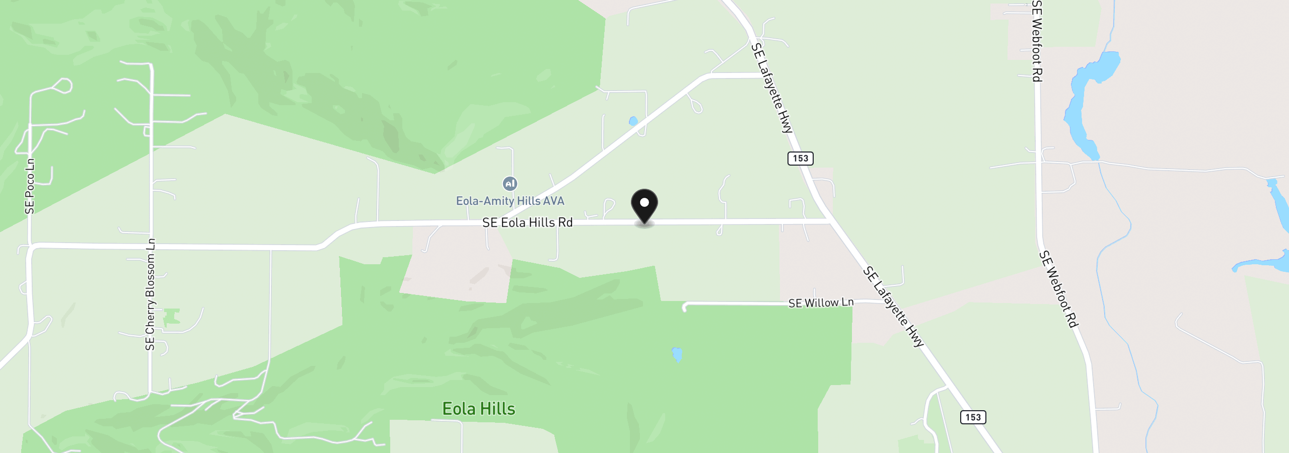 Map showing the location of 11880 SE Eola Hills Rd, Amity, OR 97101