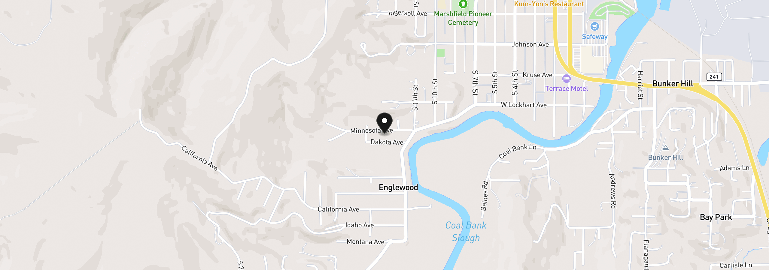 Map showing the location of 1285 Minnesota Ave, Coos Bay, OR 97420