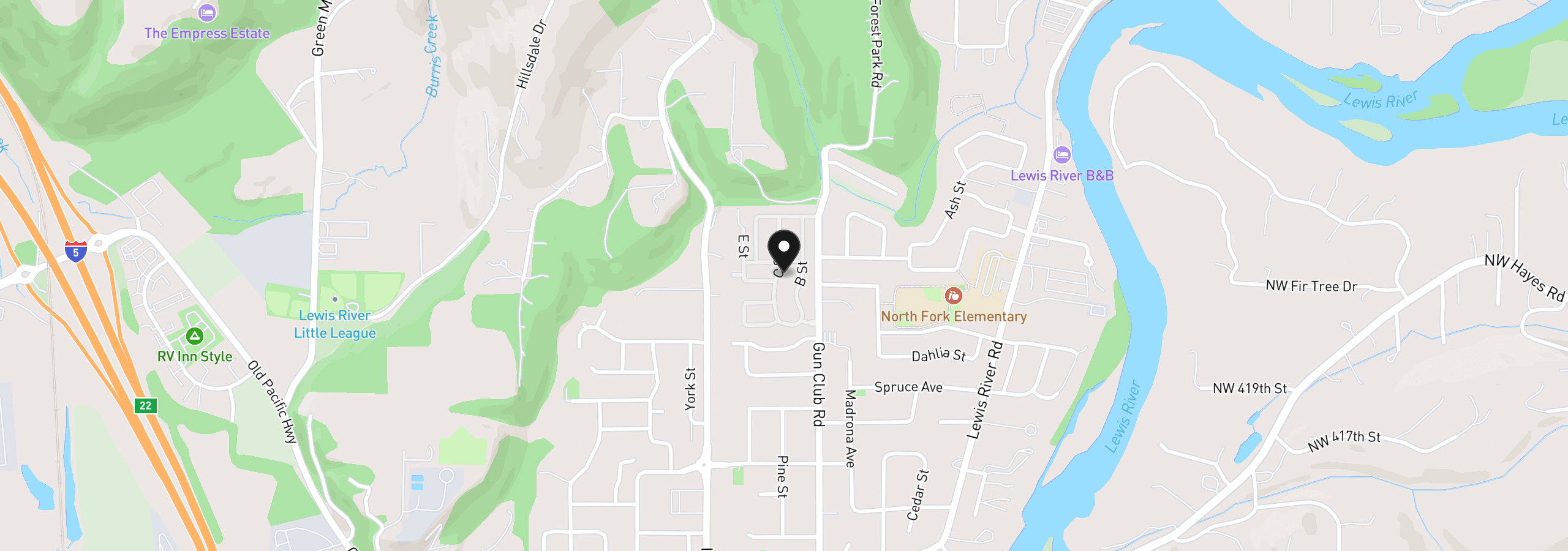 Map showing the location of 369 Gun Club Rd 79, Woodland, Wa 98674