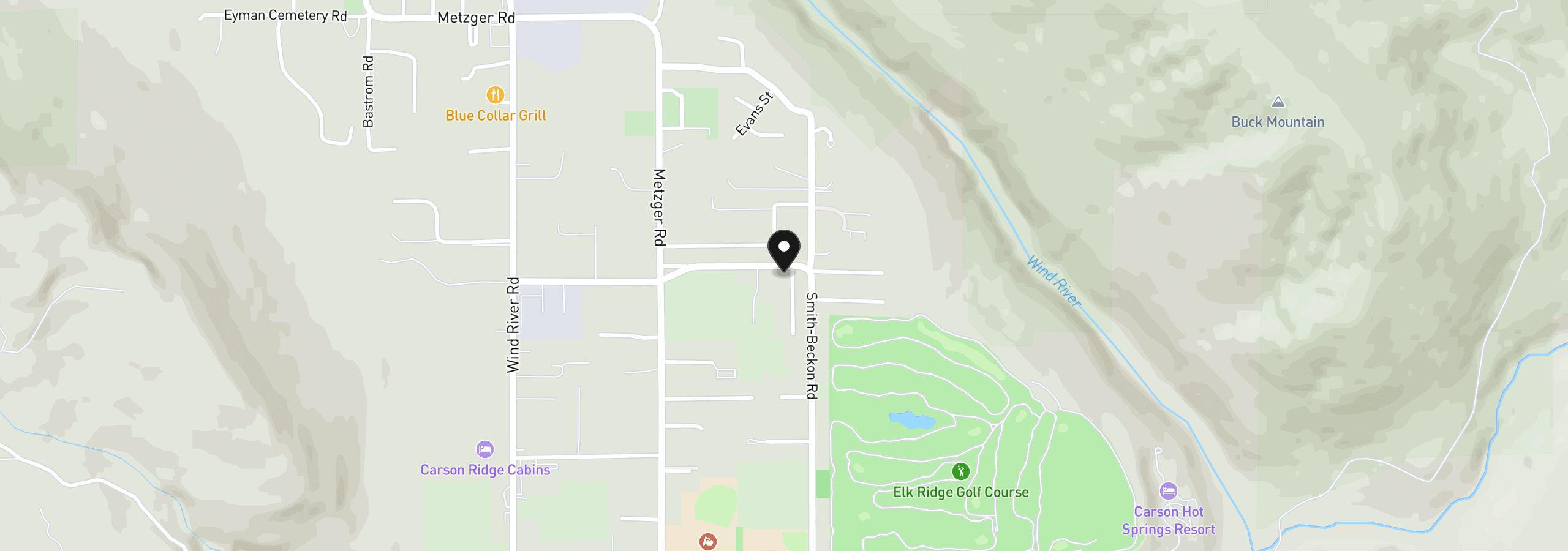 Map showing the location of 12 Rosenbach Ln, Carson, Wa 98610