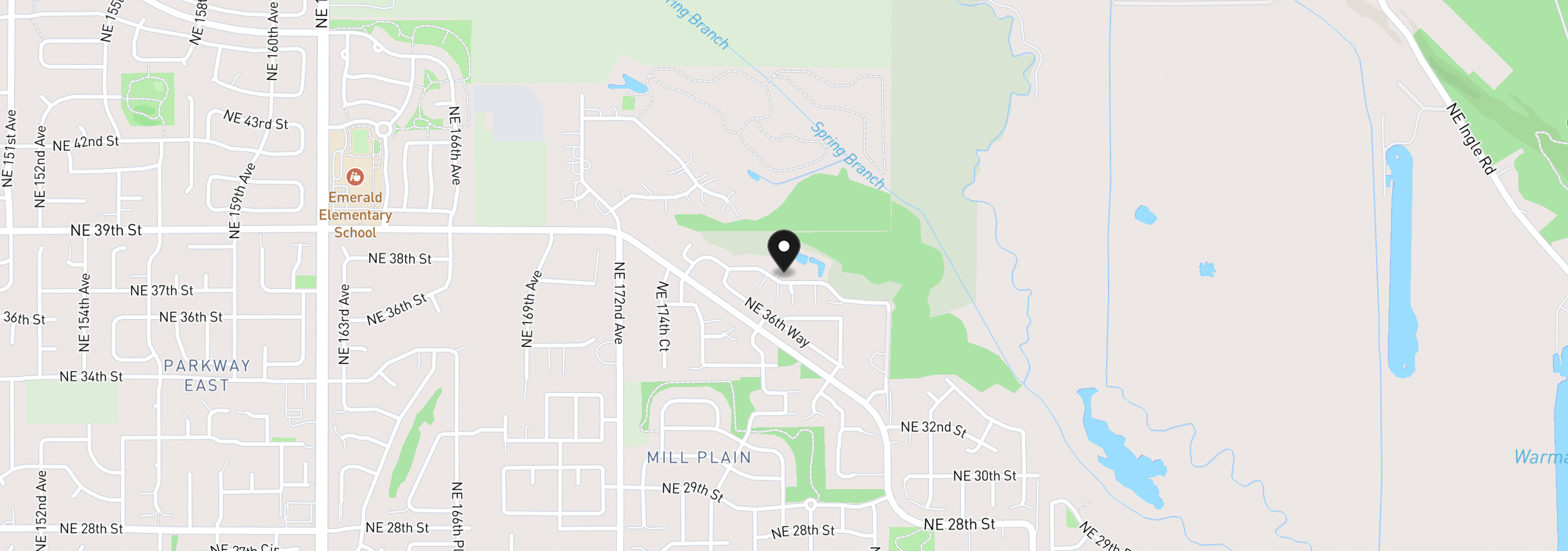 Map showing the location of 17718 NE 38th Way, Vancouver, Wa 98682